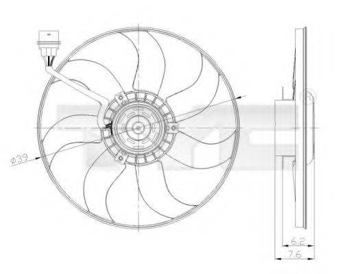VW/SEAT 6Q0959455AD Вентилятор, охолодження двигуна