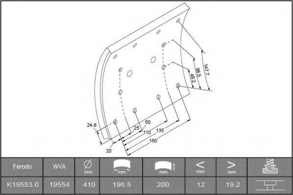 IVECO 41000936 Комплект гальмівних черевиків, барабанні гальма