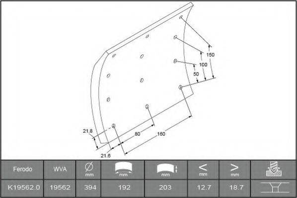 VOLVO 352 437 Комплект гальмівних черевиків, барабанні гальма