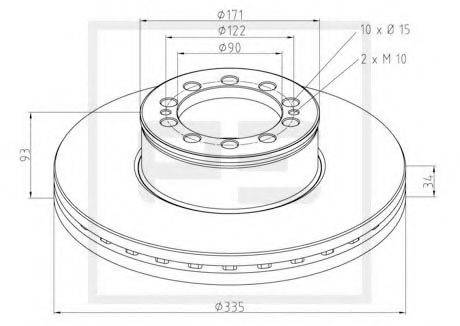 PE AUTOMOTIVE BS7219 гальмівний диск