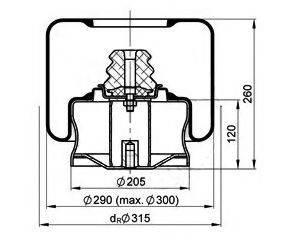 MERCEDES-BENZ 628 320 08 25 Кожух пневматичної ресори