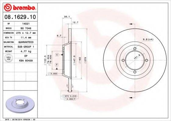 BREMBO 08.1629.10