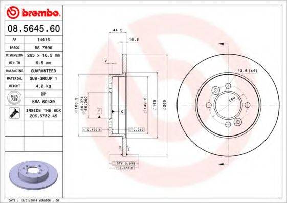 BREMBO 08.5645.60