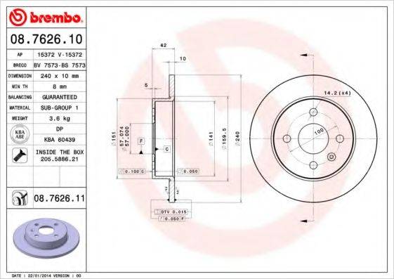 BREMBO 08.7626.11