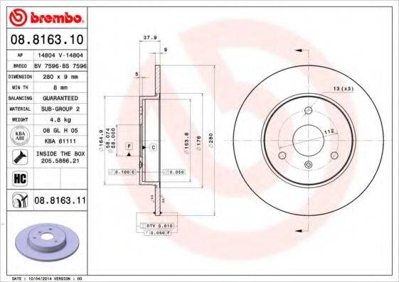 BREMBO 08.8163.11