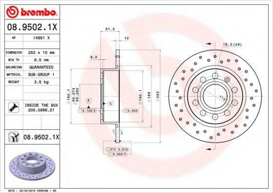 BREMBO 08.9502.1X
