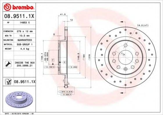 BREMBO 08.9511.1X
