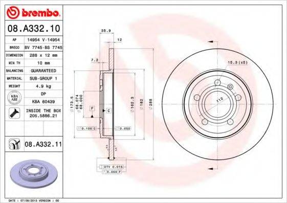 BREMBO 08.A332.10