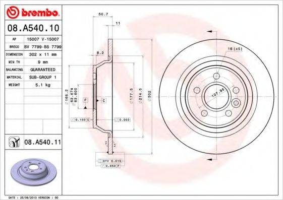 BREMBO 08.A540.11