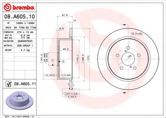 BREMBO 08.A605.11