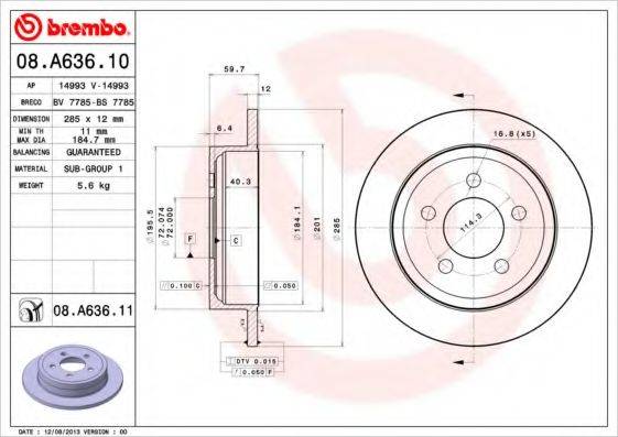 BREMBO 08.A636.11