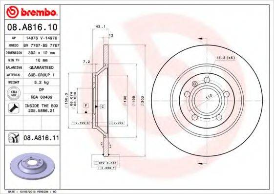 BREMBO 08.A816.10