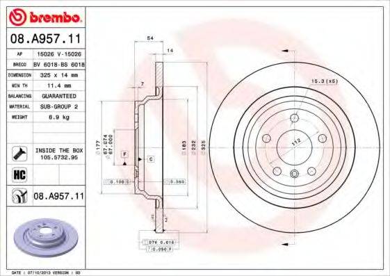 BREMBO 08.A957.11