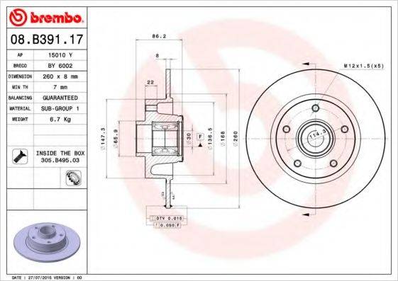 BREMBO 08.B391.17
