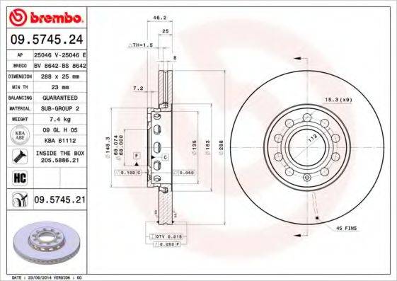 BREMBO 09.5745.24