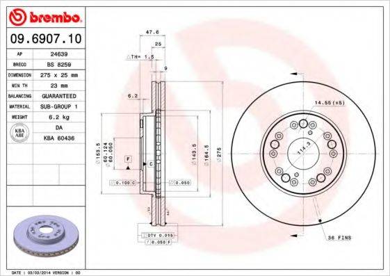 BREMBO 09.6907.10