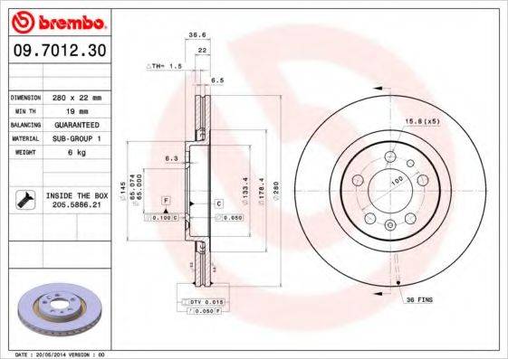 BREMBO 09.7012.30