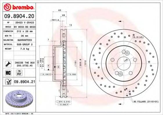 BREMBO 09.8904.21