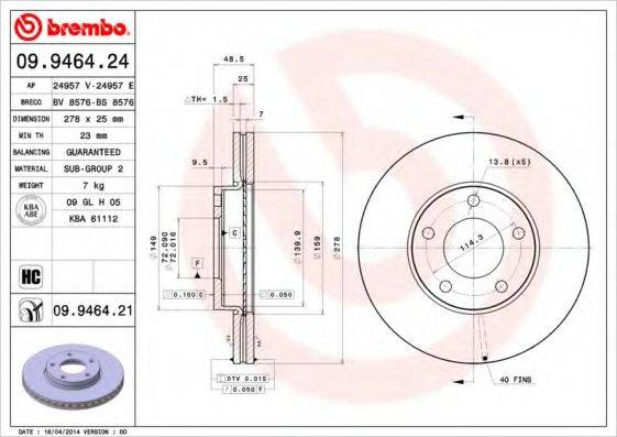BREMBO 09.9464.24