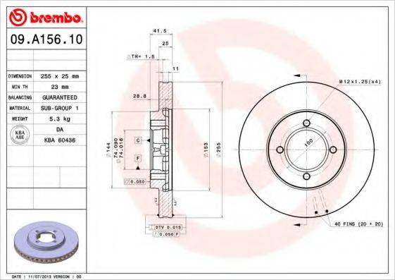 BREMBO 09.A156.10