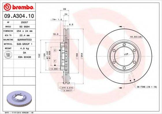 BREMBO 09.A304.10