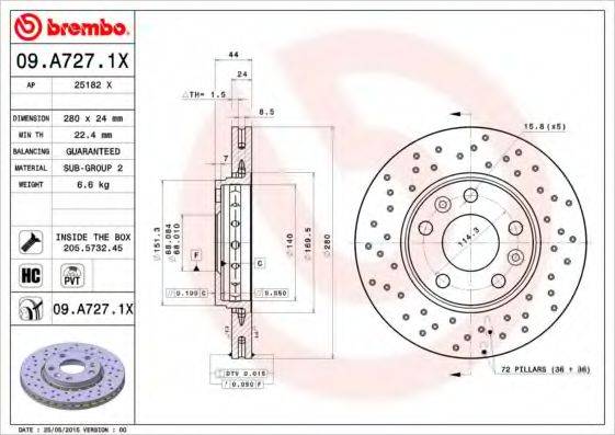 BREMBO 09.A727.1X