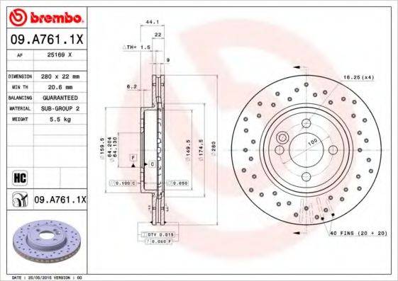 BREMBO 09.A761.1X