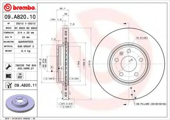 BREMBO 09.A820.11