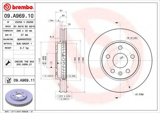 BREMBO 09.A969.10