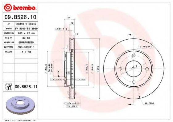 BREMBO 09.B526.11