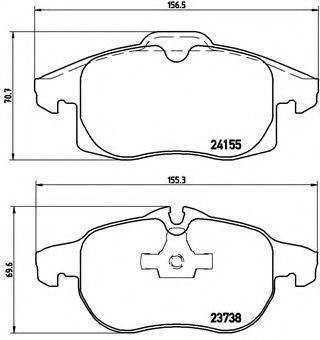 BREMBO 24155 Комплект гальмівних колодок, дискове гальмо
