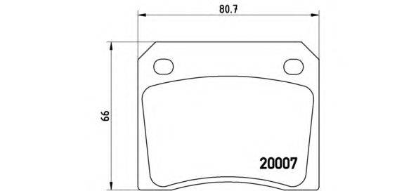 BREMBO 20007 Комплект гальмівних колодок, дискове гальмо