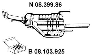 TESH 220651 Глушник вихлопних газів кінцевий