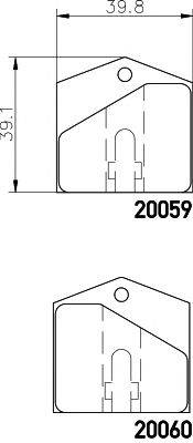 MINTEX 20060 Комплект гальмівних колодок, дискове гальмо