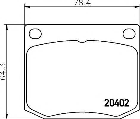 MINTEX 20402 Комплект гальмівних колодок, дискове гальмо