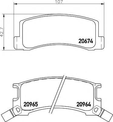 MINTEX 20964 Комплект гальмівних колодок, дискове гальмо