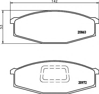 MINTEX 20972 Комплект гальмівних колодок, дискове гальмо