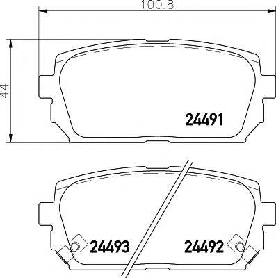 MINTEX 24491 Комплект гальмівних колодок, дискове гальмо