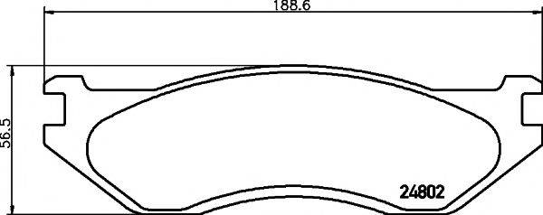 DODGE 5093796AA Комплект гальмівних колодок, дискове гальмо