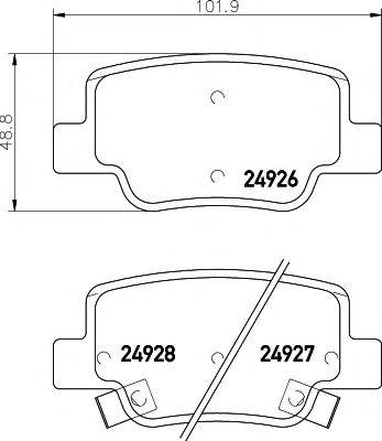 MINTEX 24926 Комплект гальмівних колодок, дискове гальмо
