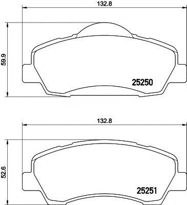 MINTEX 25251 Комплект гальмівних колодок, дискове гальмо