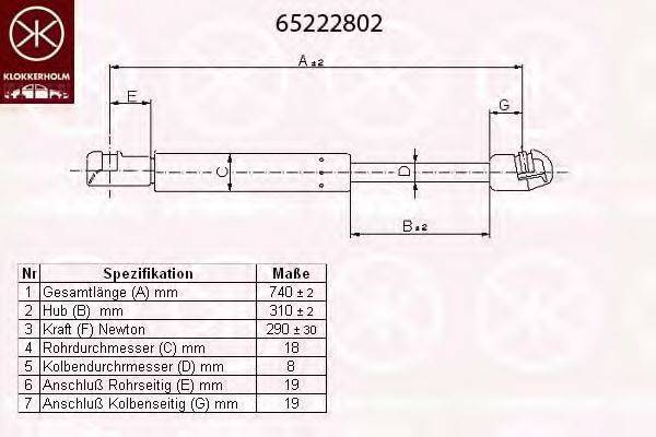 FA KROSNO 24566 Газова пружина, капот