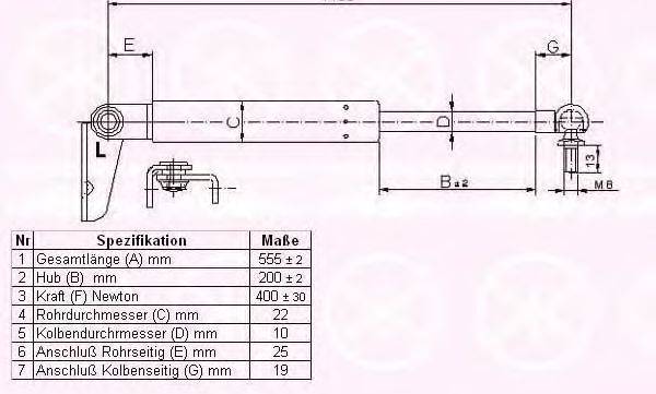 TOYOTA 68960 13080 Газова пружина, кришка багажника