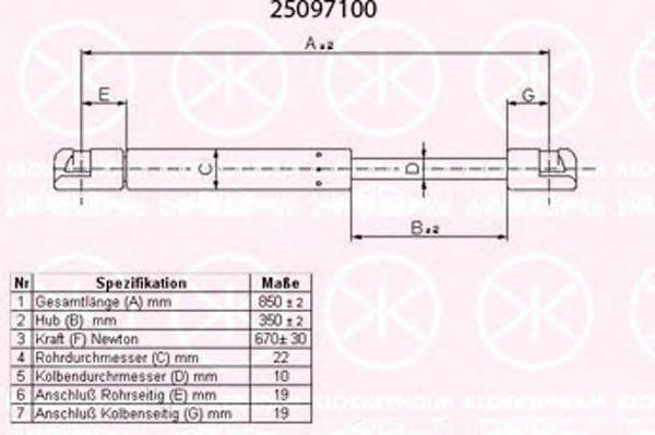 FA KROSNO 23901 Газова пружина, кришка багажника