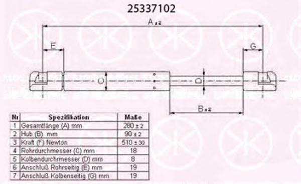 FA KROSNO 24562 Газова пружина, кришка багажника