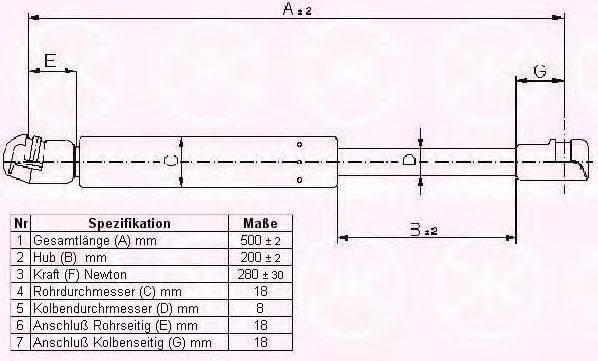 FA KROSNO 23166 Газова пружина, капот