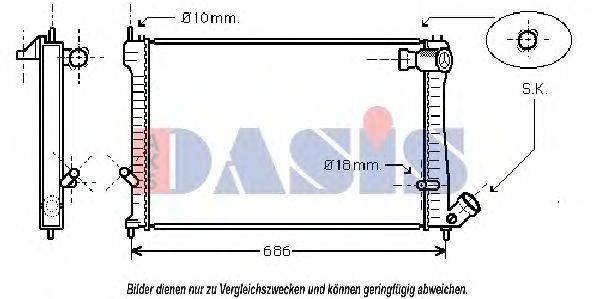 AKS DASIS 9002199 Радіатор, охолодження двигуна