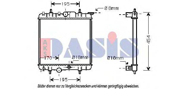 AKS DASIS PE2224 Радіатор, охолодження двигуна