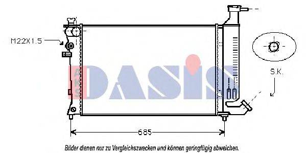 AKS DASIS PE2136 Радіатор, охолодження двигуна