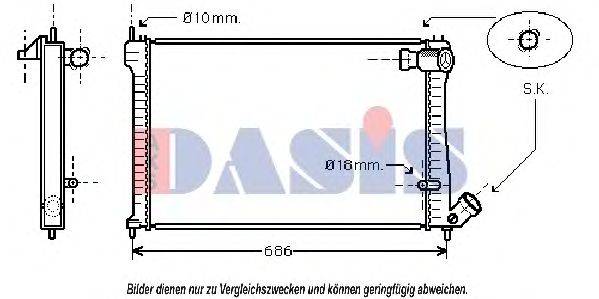 AKS DASIS CN2101 Радіатор, охолодження двигуна